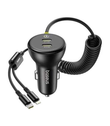 60W Baseus USB-C car charger + Lightning cable (Black)