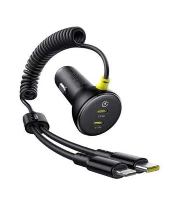 60W Baseus USB-C car charger + Lightning cable (Black)