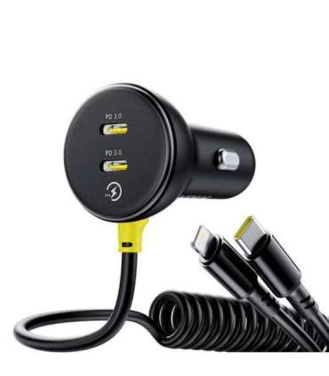 60W Baseus USB-C car charger + Lightning cable (Black)