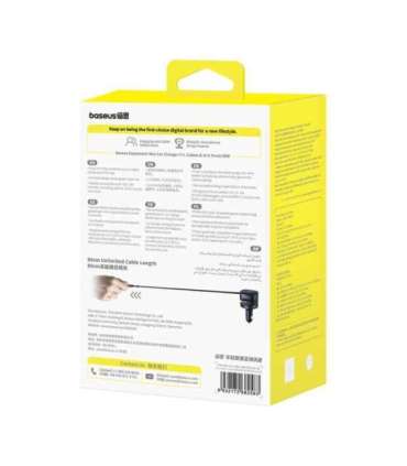 Baseus Enjoyment Max car charger with USB-C+Lightning cables and USB-A+USB-C ports 90W Black