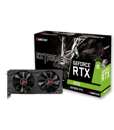 Graphics Card|BIOSTAR|NVIDIA GeForce RTX 3070|8 GB|GDDR6|256 bit|PCIE 4.0 16x|GPU 1500 MHz|Dual Slot Fansink|1xHDMI|3xDisplayPor
