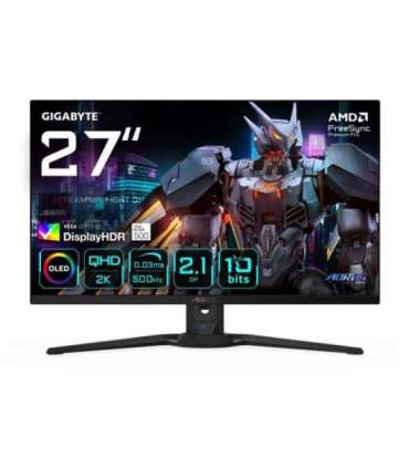 GIGABYTE AORUS FO27Q5P OLED QHD Gaming Monitor - 2560 x 1440, 500Hz, 0.03ms, KVM, 300 cd/m², FreeSync Premium Pro,