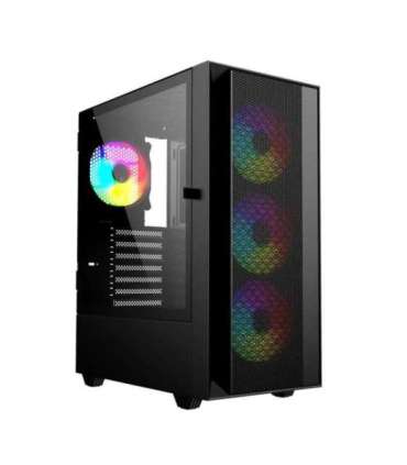 Gembird Fornax 4000 ARGB gaming ATX computer case, Midi Tower, backlight, Black