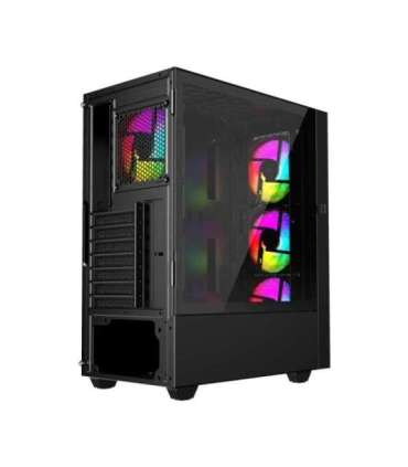 Gembird Fornax 4000 ARGB gaming ATX computer case, Midi Tower, backlight, Black