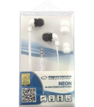 Esperanza EH147W headphones/headset Wired In-ear Music White