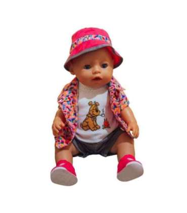 WOOPIE ROYAL Värvikas rõivas nukule/kutsikale - jope ja müts, 43-46 cm