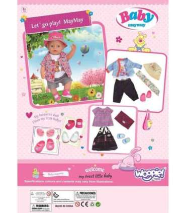 WOOPIE ROYAL Värvikas rõivas nukule/kutsikale - jope ja müts, 43-46 cm