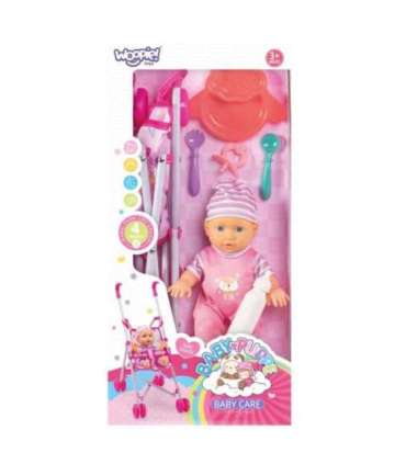 WOOPIE ROYAL Первая кукла-младенец с коляской, няня + набор для кормления