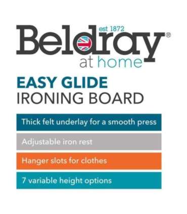 Beldray LA031282POM2FEU7 Easy Glide Ironing Board - Pomegranate Printt122X 38 CM