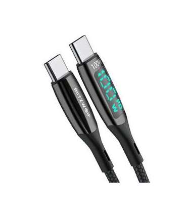 USB-C to USB-C cable BlitzWolf BW-TC23, with display, 100W, 0.9m (black)