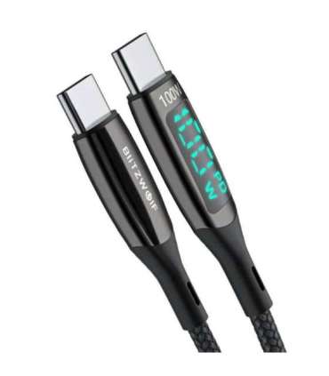 USB-C to USB-C cable BlitzWolf BW-TC23, with display, 100W, 0.9m (black)