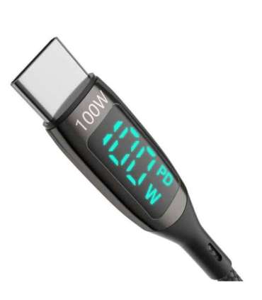 USB-C to USB-C cable BlitzWolf BW-TC23, with display, 100W, 0.9m (black)