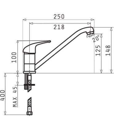 PYRAMIS ASALIA kitchen mixer 090921301 grey concrete