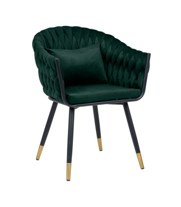 Стул FLORA, темно-зеленый бархат