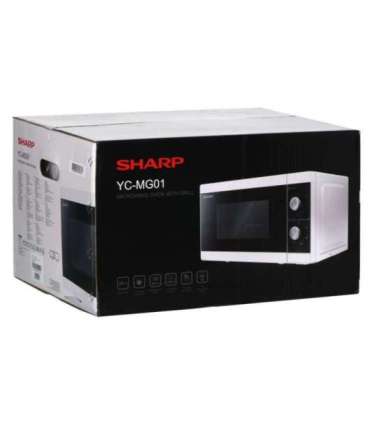 Sharp YC-MG01E-W microwave Countertop Grill microwave 20 L 800 W Black, White