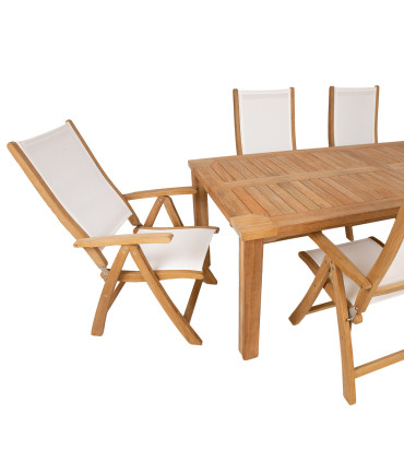 Söögilauakomplekt BALI 6-tooliga, valge