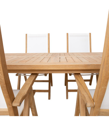 Söögilauakomplekt BALI 6-tooliga, valge