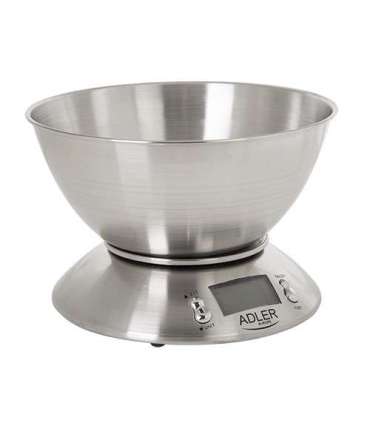 Adler AD 3134 Electronic kitchen scale Stainless steel Round