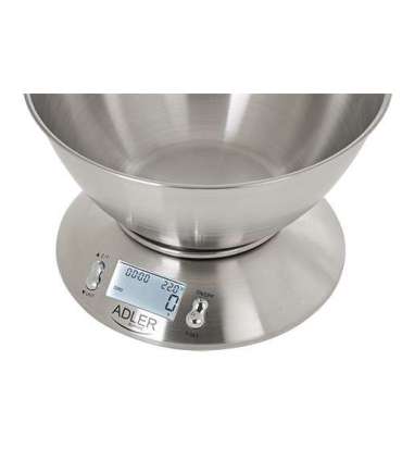 Adler AD 3134 Electronic kitchen scale Stainless steel Round
