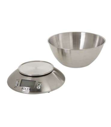 Adler AD 3134 Electronic kitchen scale Stainless steel Round