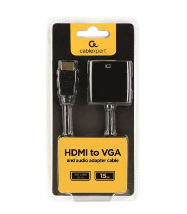 Gembird A-HDMI-VGA-03 video cable adapter 0.15 m HDMI Type A (Standard) VGA (D-Sub) Black