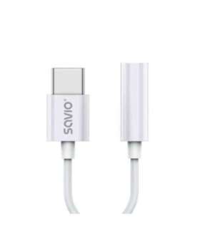 USB Type 3.1 C (M) – Jack 3.5mm (F) Audio adapter White SAVIO AK-51
