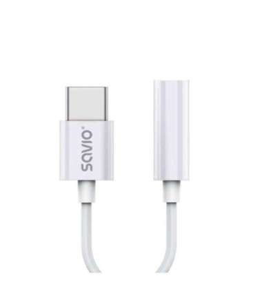 USB Type 3.1 C (M) – Jack 3.5mm (F) Audio adapter White SAVIO AK-51