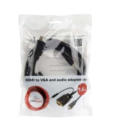 Gembird A-HDMI-VGA-03-10 video cable adapter 3 m HDMI + 3.5mm VGA (D-Sub) Black