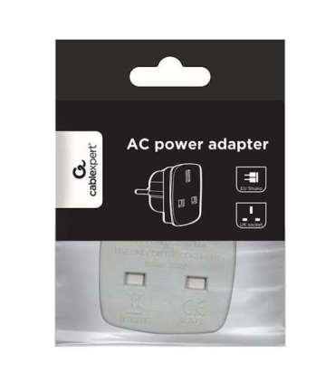 Gembird A-AC-UKEU-001 power plug adapter Type G (UK) Type F White