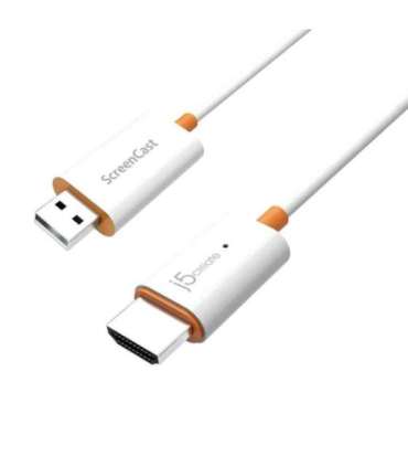 j5create ScreenCast HDMI Wireless Display Adapter Receiver - Mirrors Phone, Tablet, Laptop to HDTV - Compatible with