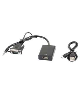 Lanberg AD-0021-BK video cable adapter 0.2 m HDMI Type A (Standard) VGA (D-Sub) Black