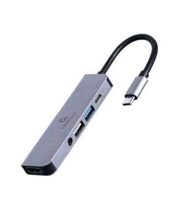 Gembird A-CM-COMBO5-02 laptop dock/port replicator Wired USB 3.2 Gen 1 (3.1 Gen 1) Type-C Silver