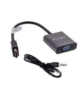 Lanberg AD-0017-BK video cable adapter 0.2 m VGA (D-Sub) HDMI Type A (Standard) Black