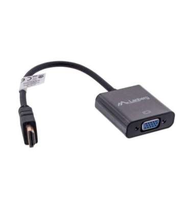 Lanberg AD-0017-BK video cable adapter 0.2 m VGA (D-Sub) HDMI Type A (Standard) Black
