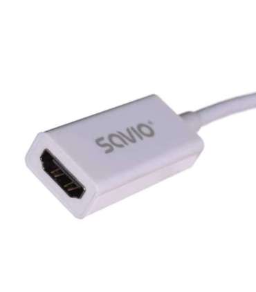 Savio CL-57 video cable adapter 0.2 m Mini DisplayPort HDMI Type A (Standard) White