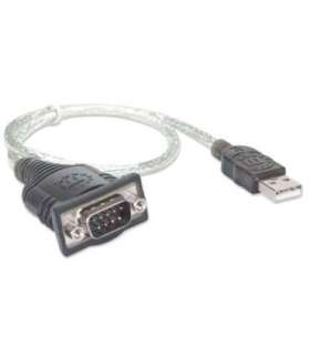 Manhattan USB-A to Serial Converter cable, 45cm, Male to Male, Serial/RS232/COM/DB9, Prolific PL-2303RA Chip,