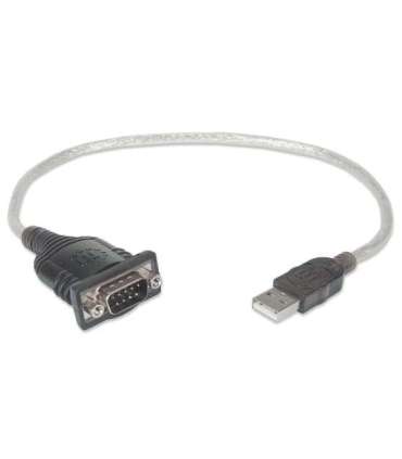 Manhattan USB-A to Serial Converter cable, 45cm, Male to Male, Serial/RS232/COM/DB9, Prolific PL-2303RA Chip,
