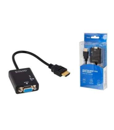 Savio CL-23 video cable adapter 0.5 m VGA (D-Sub) HDMI Type A (Standard) Black