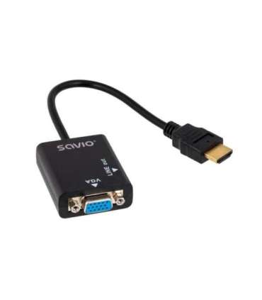 Savio CL-23 video cable adapter 0.5 m VGA (D-Sub) HDMI Type A (Standard) Black