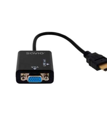 Savio CL-23 video cable adapter 0.5 m VGA (D-Sub) HDMI Type A (Standard) Black