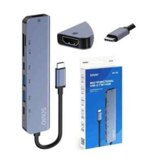 Savio AK-82 interface hub USB Type-C 5000 Mbit/s Black