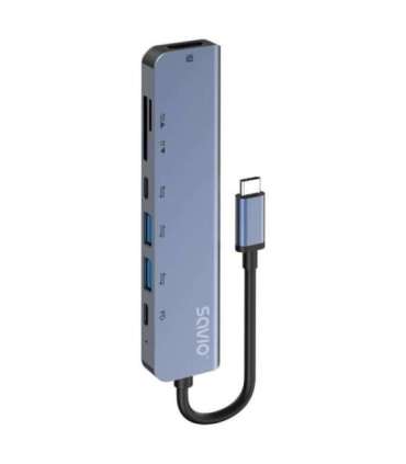 Savio AK-82 interface hub USB Type-C 5000 Mbit/s Black