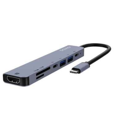 Savio AK-82 interface hub USB Type-C 5000 Mbit/s Black