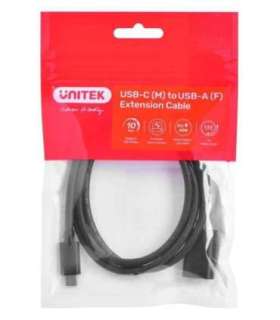 Cable adapter Unitek (C476BK-1M) USB-C (M) - USB-A (F) 10Gbps 60 W