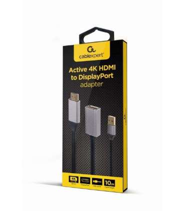 Gembird A-HDMIM-DPF-02 video cable adapter 0.1 m HDMI Type A (Standard) DisplayPort Black