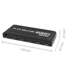 Qoltec 51798 Active HDMI Splitter 4 x HDMI 4K x 2K 3.4Gb/s