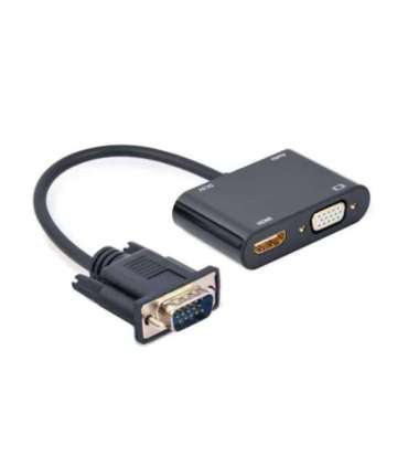 Gembird A-VGA-HDMI-02 video cable adapter 0.15 m HDMI + VGA (D-Sub) VGA (D-Sub) Black