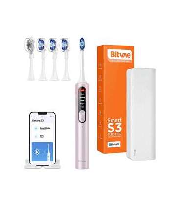 Sonic toothbrush with app, tips set and travel etui S3 (pink)
