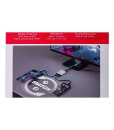 Unitek two-way Signal Switch USB-C, 2 in 1 out 4K