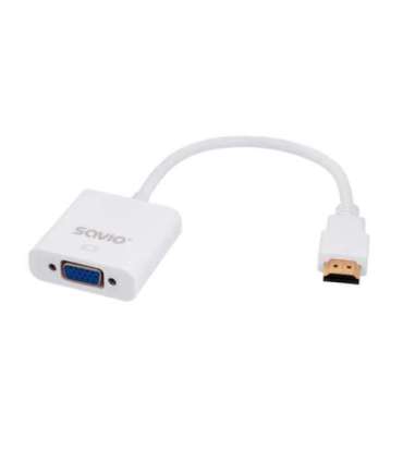 Savio CL-27 video cable adapter 0.2 m VGA (D-Sub) HDMI Type A (Standard) White